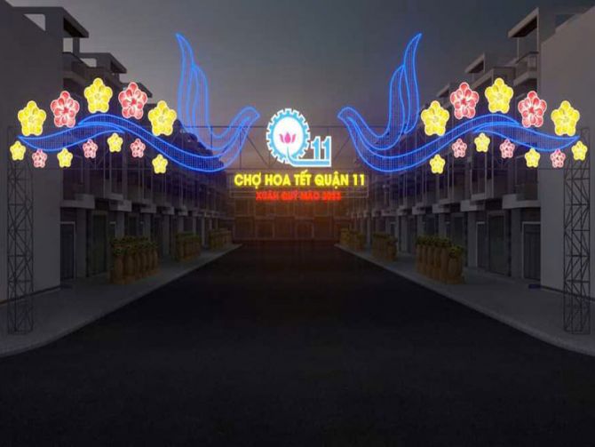 Đèn trang trí tết và đường hoa